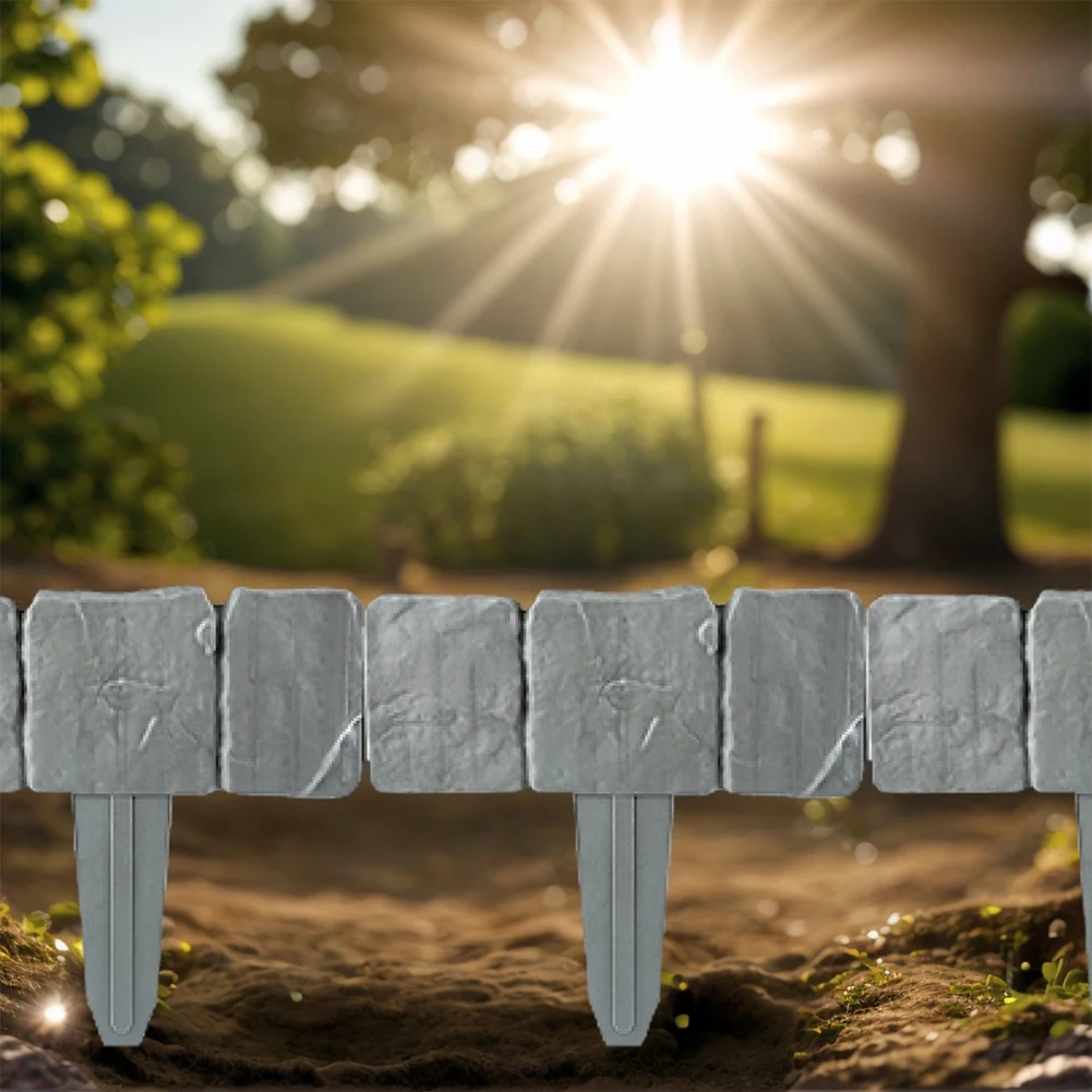 

Garden Edging Border Imitation Stone Fence Lawn Fence for DIY Outdoor Yard Landscaping