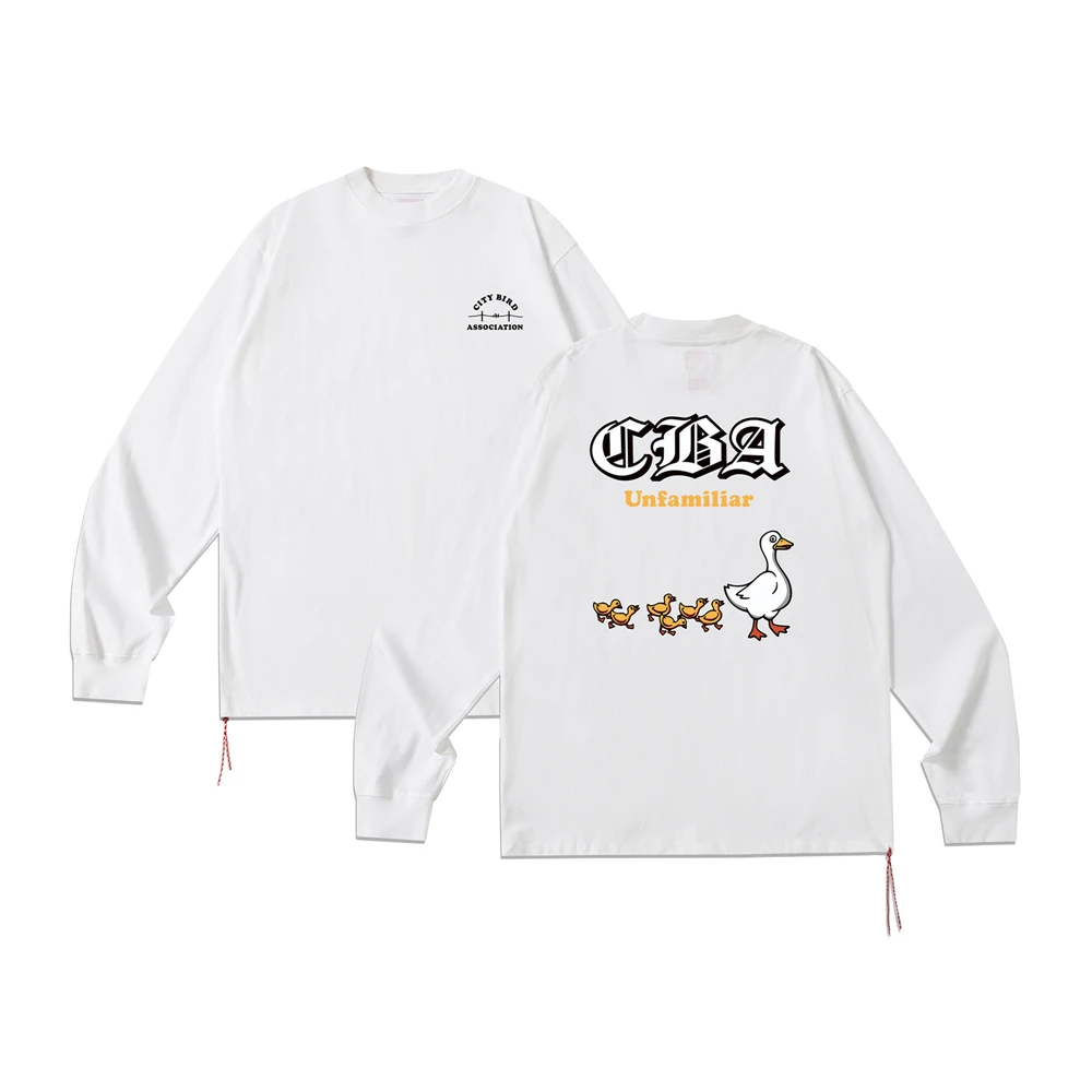 KUCLUT-Camiseta con estampado de dibujos animados para hombre y mujer, ropa de calle informal holgada de manga larga, Tops de gran tamaño 100% de algodón