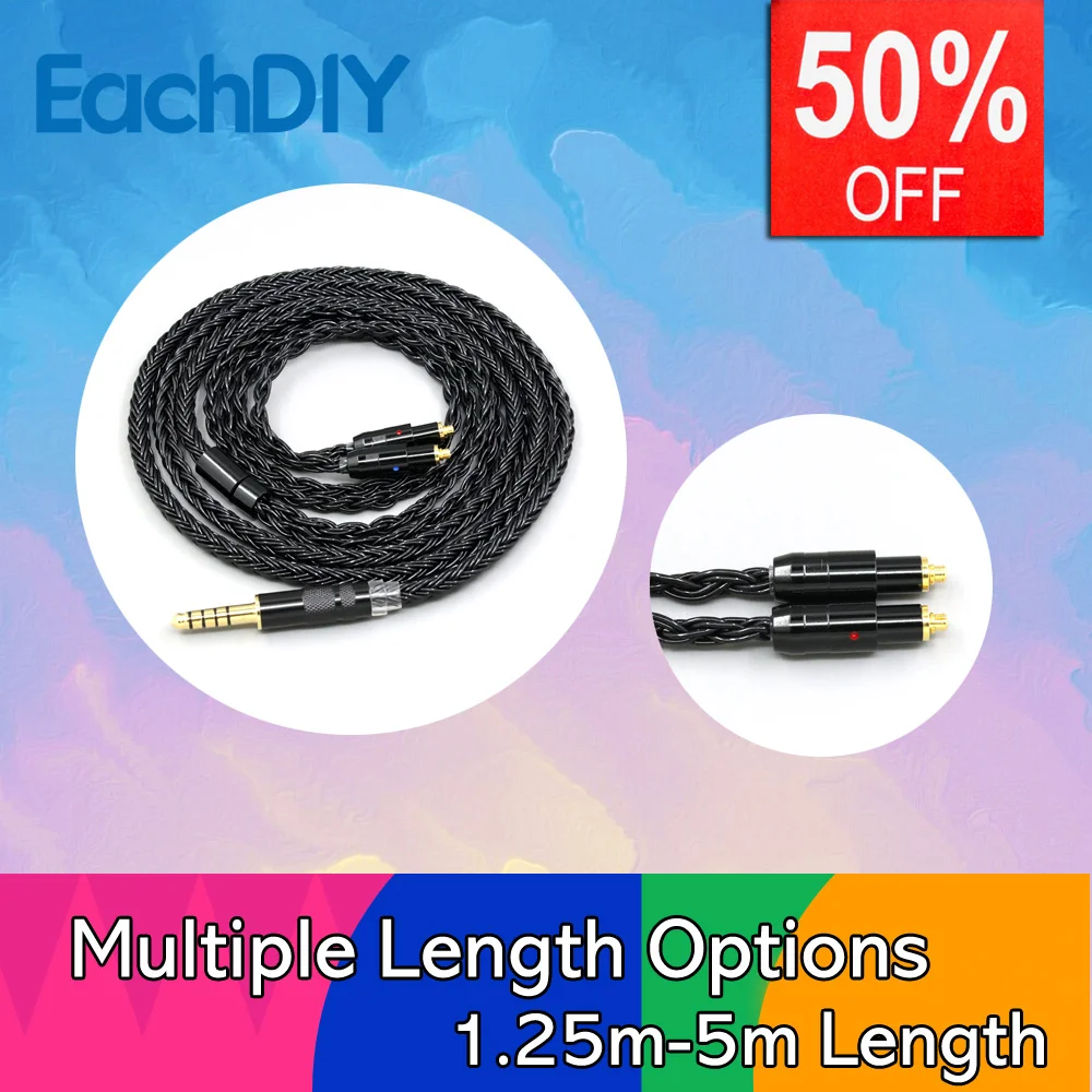 16 الأساسية سماعة كابل أسود مضفر لسماعة Shure SRH1440 SRH1540 SRH1840 LN008871