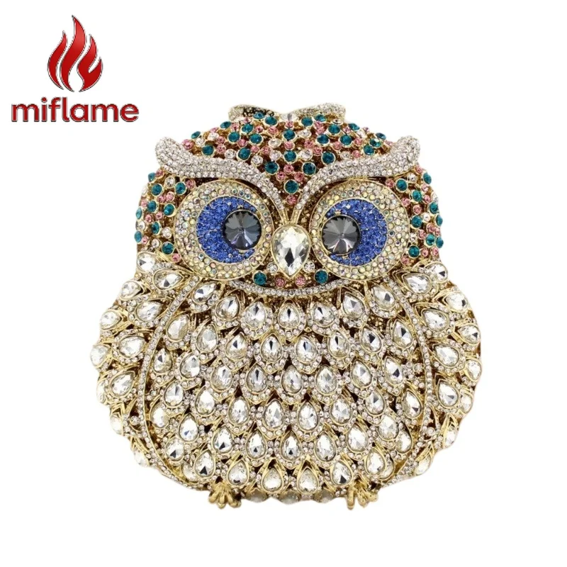 

Clutch Bag with Luxury Owl Design Rhinestone Diamond Cutout for Evening Party Wedding Women's Handbag Purse