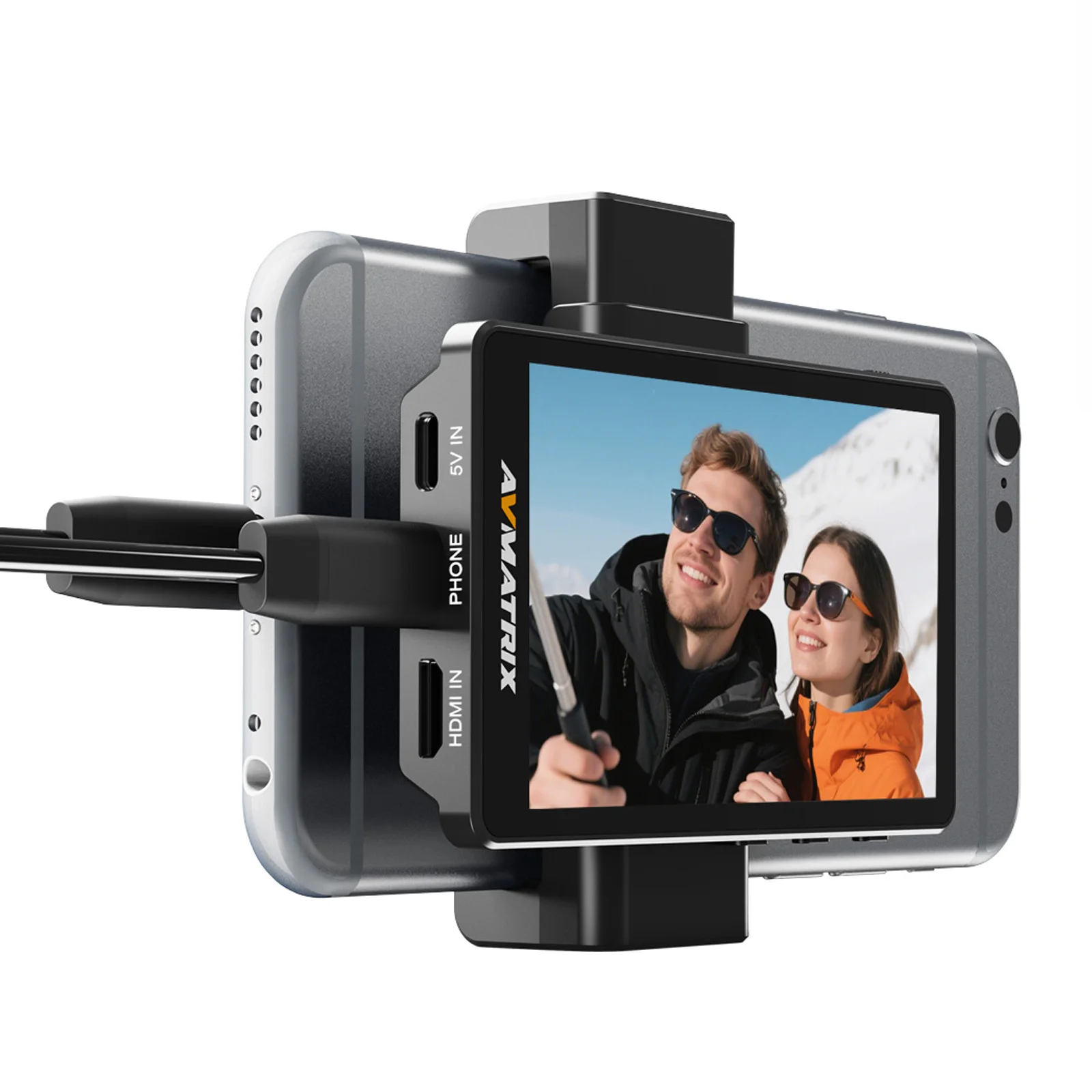 AVMATRIX VM40 Vlog Selfie Monitor 3.97 Inch Screen for Input USB-C Supports OTG Function Magnetic Mount Cold Shoe 1 Year