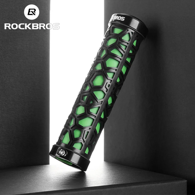 ROCKBROS Bicycle Cuff Non-slip Mountain Bike Handlebar Grips Soft Rubber Raised Pattern Double Side Locking Cycling Grips