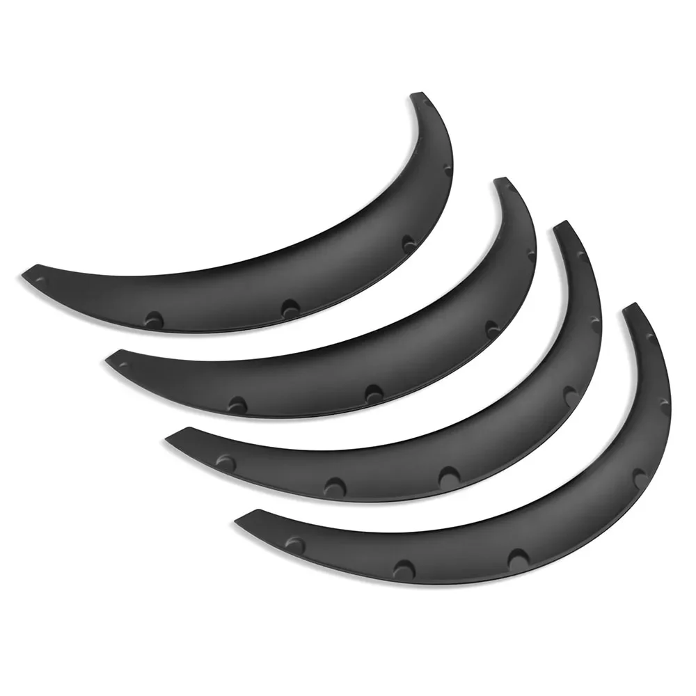 Fender Wheel Arches Flare Extension for Universal Cars Auto ABS Plastic Bright Black Fender Flare Wheel Eyebrow