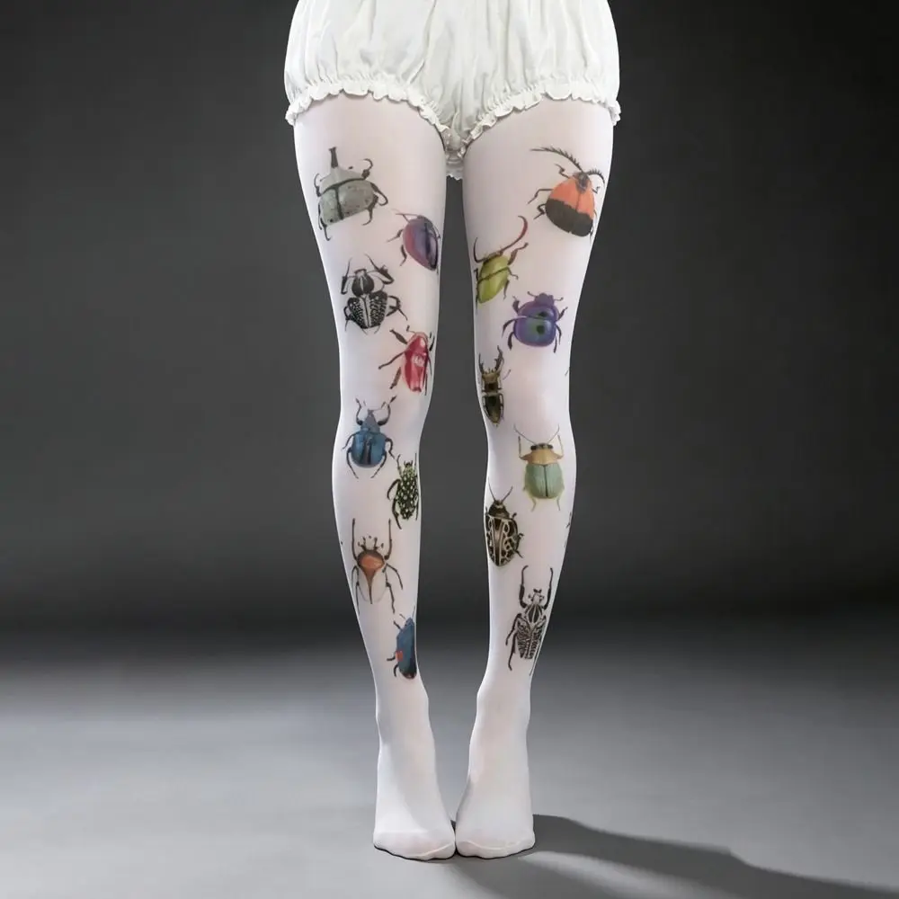 Y2K Velvet Pantyhose Plus size Medium Thickness Women Printed Tights Polyamide Fabric All Seasons Footed Tights Daily Matching