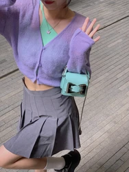 Bolso de hombro portátil cruzado para mujer, cuero Artificial Pu, broche magnético, lazo de Metal, Mini accesorios casuales, nueva tendencia de moda
