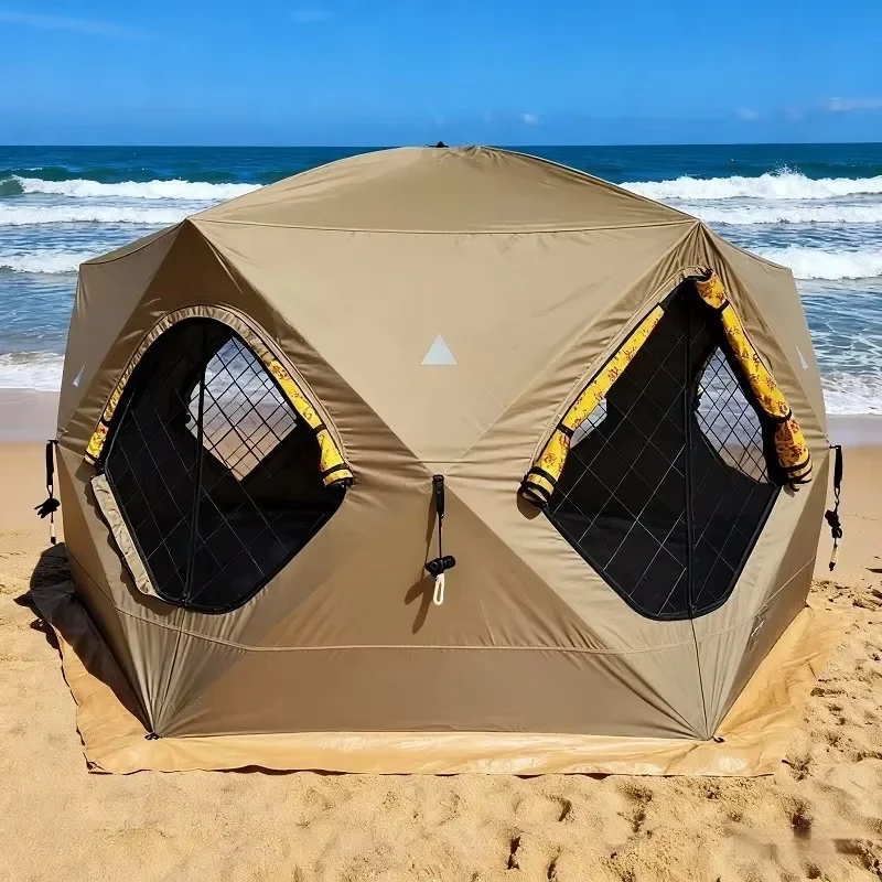 Automatic Pop Hexagonal Tent | Middle Eastern Style For Garden Camping | Oxford Four-season Double Layer 3000mm Waterproof