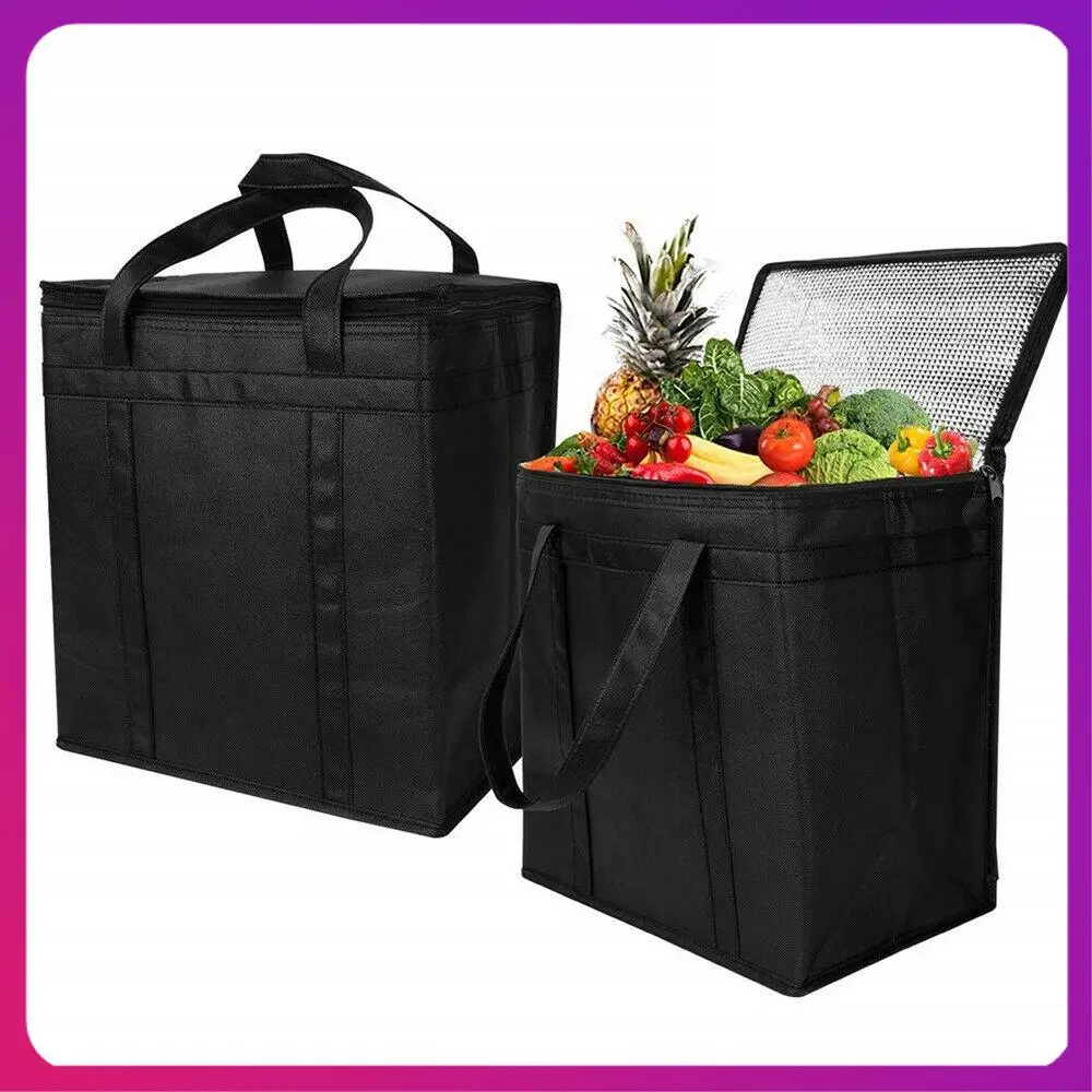 

ABKL-3Pack Изолированная многоразовая сумка для продуктов Сумка для доставки продуктов с двойной молнией