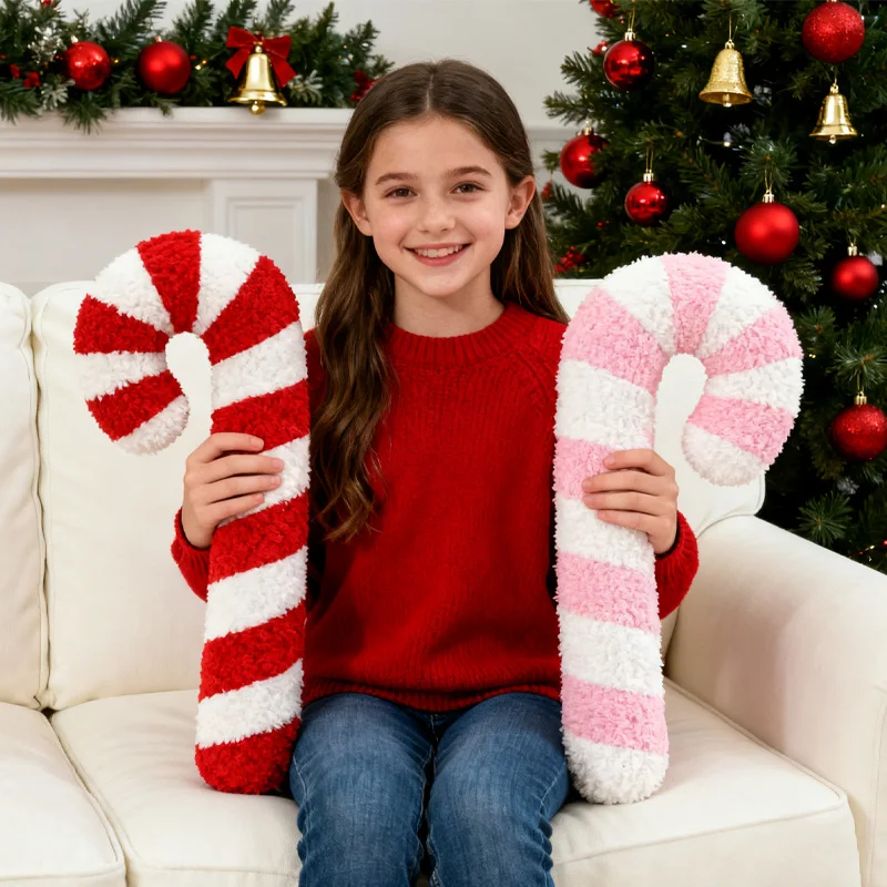 

Изысканный рождественский костыль, плюшевые игрушки, Рождественская праздничная атмосфера, мягкие украшения, декоративные украшения, праздничный подарок для друга