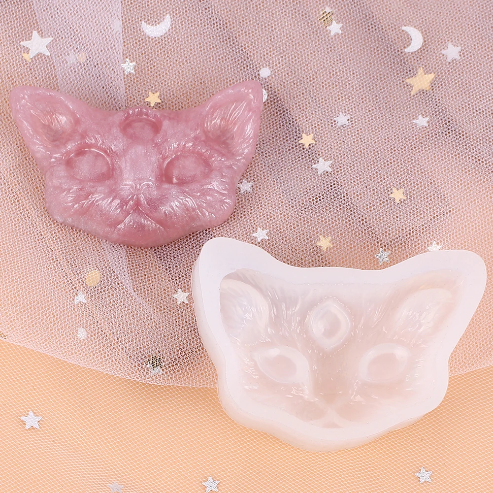 고양이 머리 실리콘 몰드 DIY 악마 고양이 펜던트 쥬얼리 공예 비누 캔들 에폭시 수지 몰드 만들기