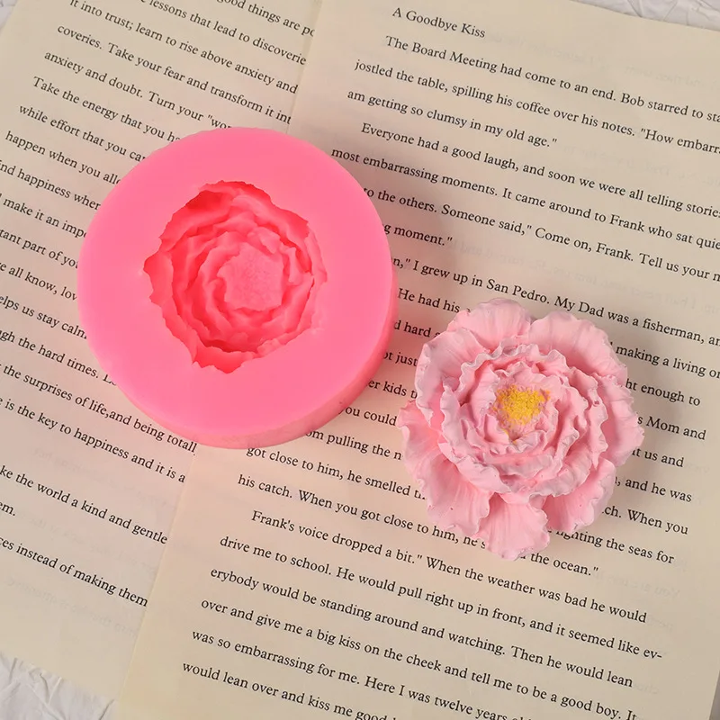 Elegant Rose Flower Silicone Mold Layered Petals Center 3D Fondant Carnation Scented Candle Making Mold for Mother's Day Gift