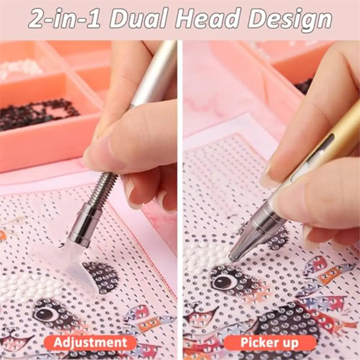 diandian-ラインストーンピッカーツール、2pcs-ダブルエンドペイントペン、ワックスメタル詰め替え式ワックスペン付き、ドットツールアート用、ピッカーb