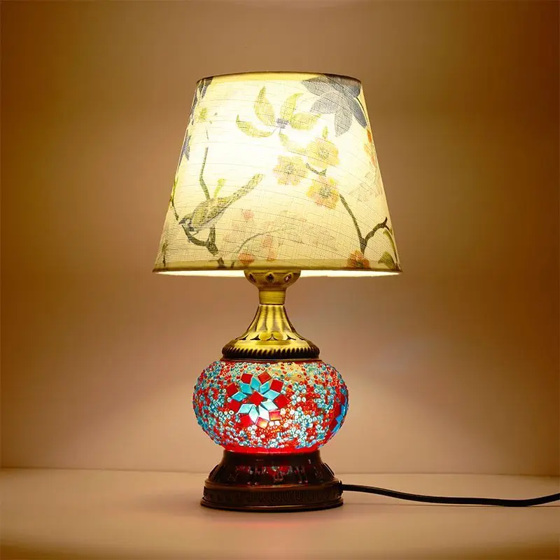 Romantic Vintage Turkish Table Lamp – Exotic Bedside Light for Wedding, Bedroom & Boutique Hotels (Perfect Newlywed Gift)
