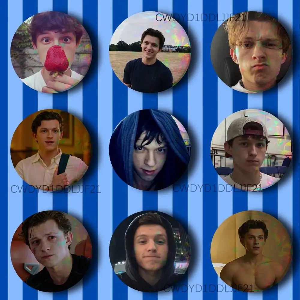 

T-Tom Holland Actor Button Pins Tinplate Brooches Cartoon Creative Badge for Backpack Clothes Decor