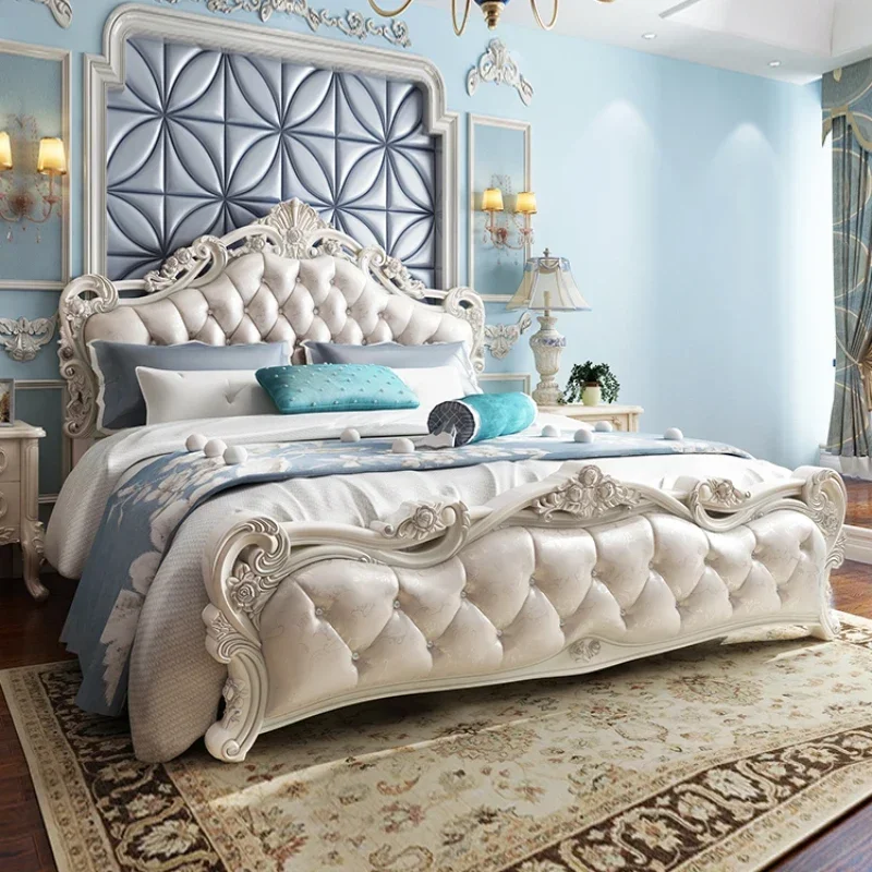 

Premium Princess King Size Double Bed Modern Luxury Pretty Superking Comferter Bed Villa White Cama