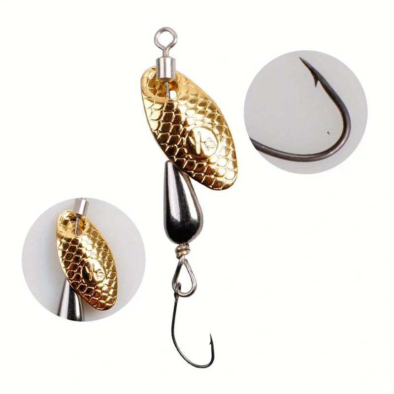 Ackibbik 5 قطعة/صندوق سمك السلمون المرقط المغازل الطعوم يطير سمك السلمون المرقط الصيد السحر مايكرو الصيد سبينر #3