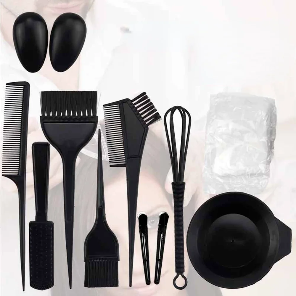 

12 Pcs/Set Professional Salon Hair Dye Brush Dye Bottle Shawl Styling Tool Suitable for Personal Family