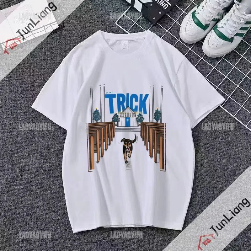 Dog Logo Hip Hop T-shirt Alex G Casual T-shirt Short Sleeve Loose Unisex Street Fashion Wear Unisex T-shirt