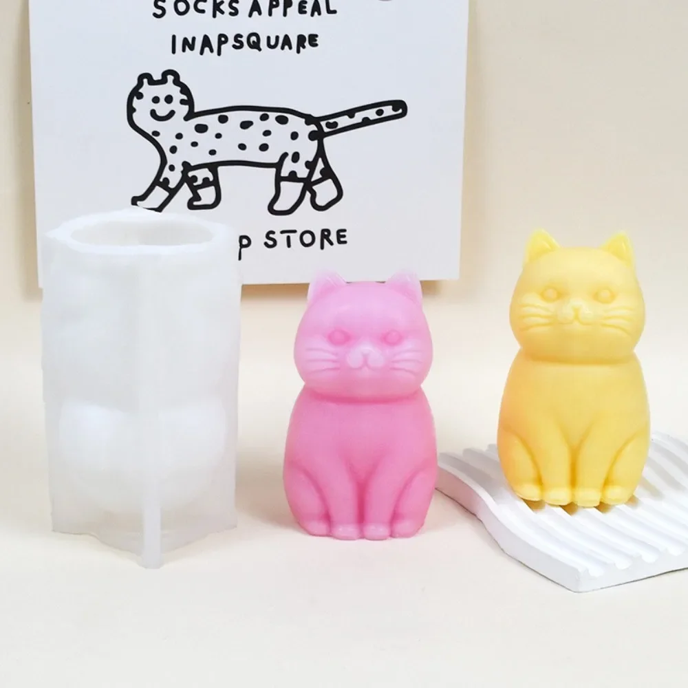 3D fat cat  Animal Silicone Candle Mold DIY Lovely Kitty Gypsum Mould Aromatherapy Soap Making Tool Handmade Gifts Home Decor