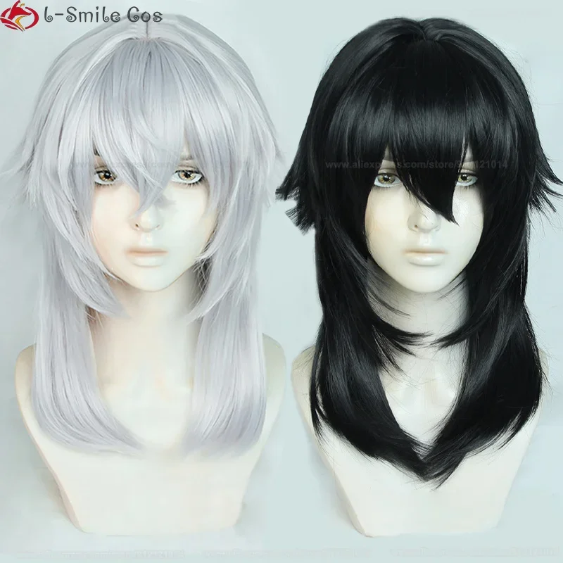 Game FF14 Themis Cosplay Wig Long Silver Grey Heat Resistant Synthetic Hair Halloween Party FFXIV Wigs + Wig Cap