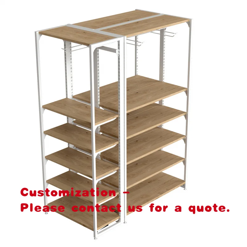 custom.Wooden Shelves Supermarket Display Cabinet Different Layer