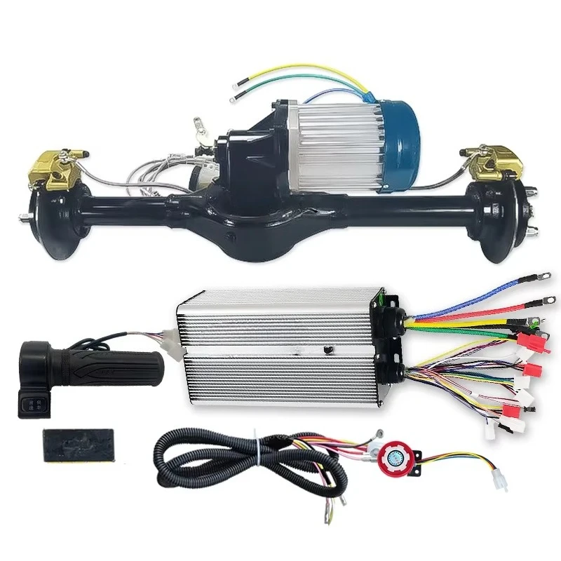 

120Cm 2200 Watt Disc Brakes Rear Axle Controller Kit High Quality Electric Tricycle 4 Wheel Chassis Kit Custom Rear Axle Motor