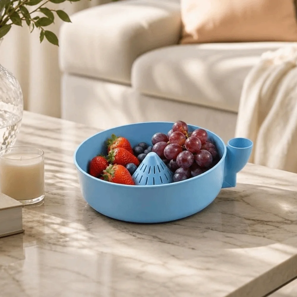 Rotating Berry Swirl Washing Bowl Quick Drain with Drain Holes Automatic Fruit Wash Bowl Self Rinsing Easy Clean