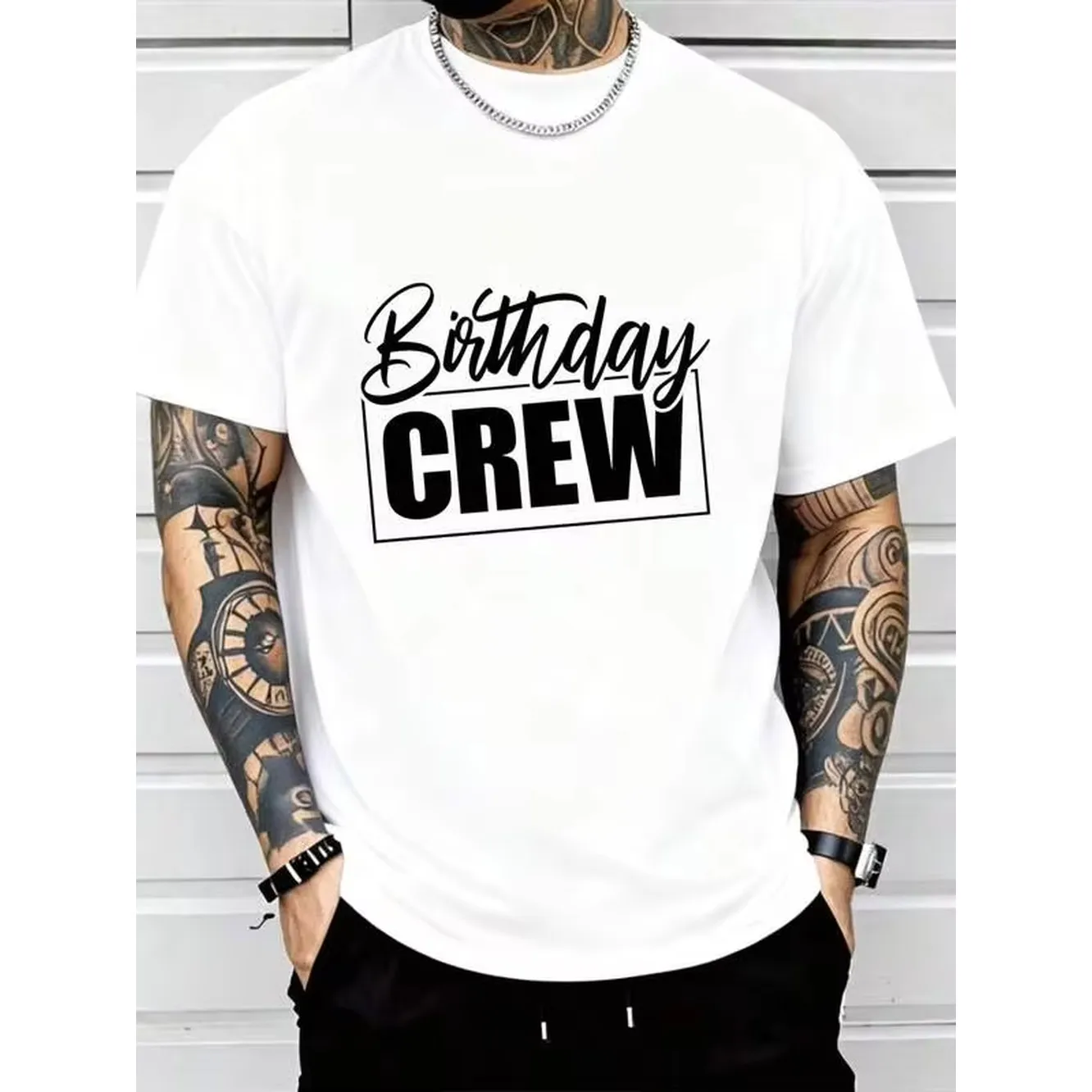 Men's Graphic Oversized Crewneck Cotton T Shirt, Birthday Crew Casual Wear, Spring Short Sleeve Loose Fit Tops, Summer Fashion Basic Tees, Funny Clothes Black White Options, Gift For Men