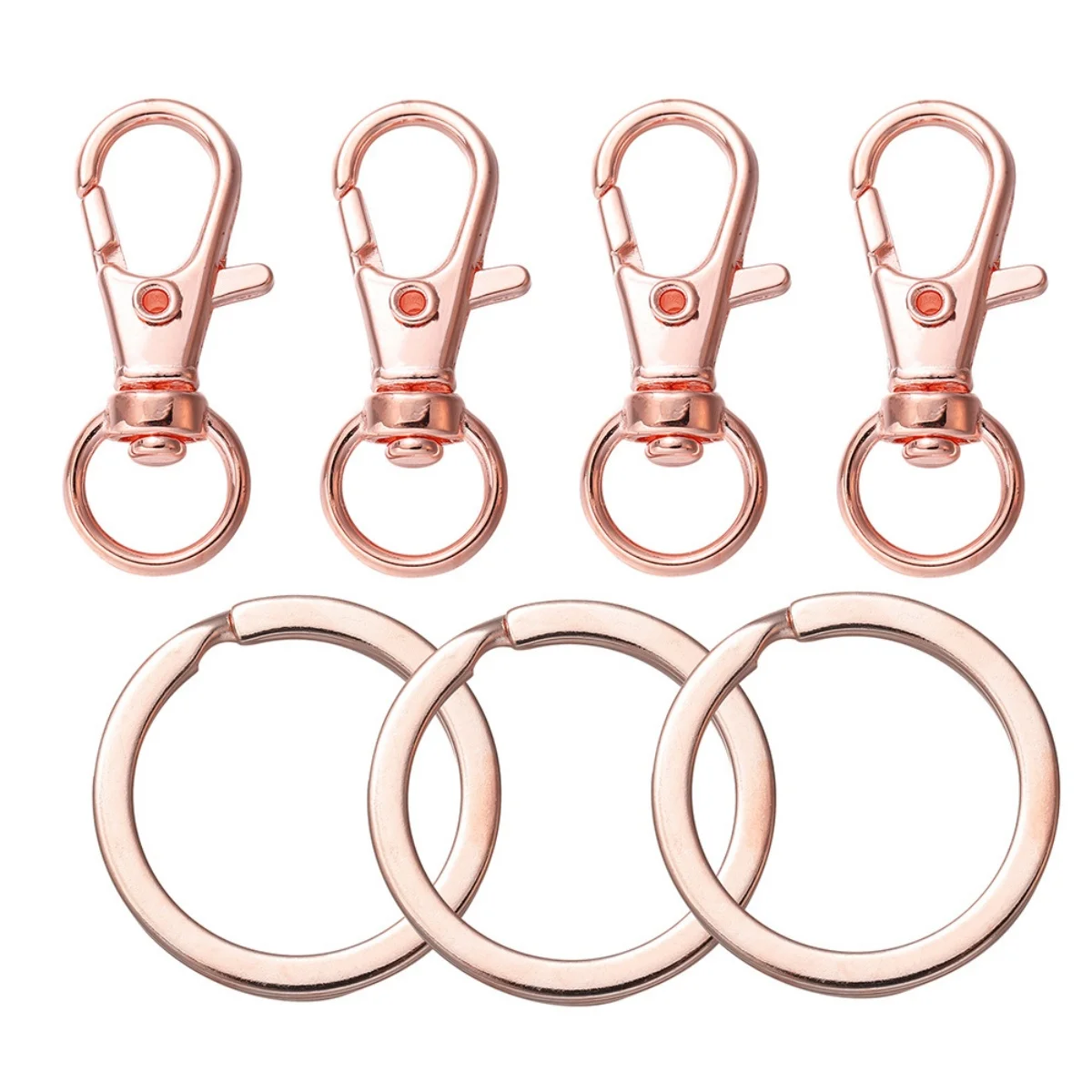 20Pcs Punk Swivel Clasps Set Lanyard Snap Hooks with Key Chain Rings Bag Belt Dog Chains Clip Hooks for DIY Necklace Supplies