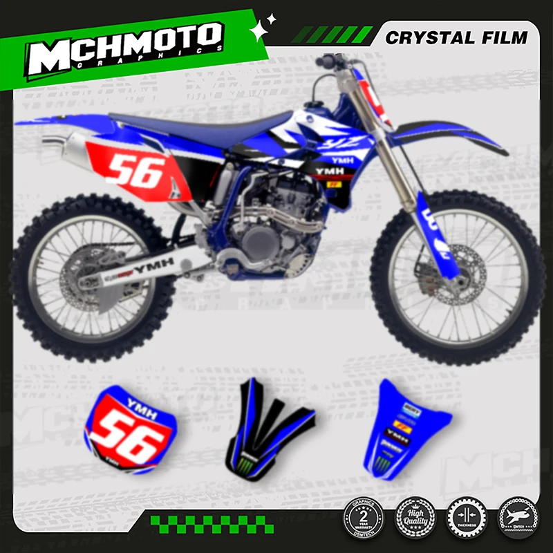 

MCHMFG Custom Motorcycle Graphics Stickers For YAMAHA YZF450 2003 2004 2005 YZF250 Number Name Custom