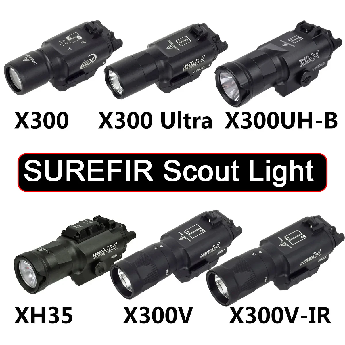 SureFire X300 Ultra X300UH-B X300V X300V-IR XH35 Tactical Scout Light Airsoft Handgun Rifle Weapons Flashlight Hunting Torch