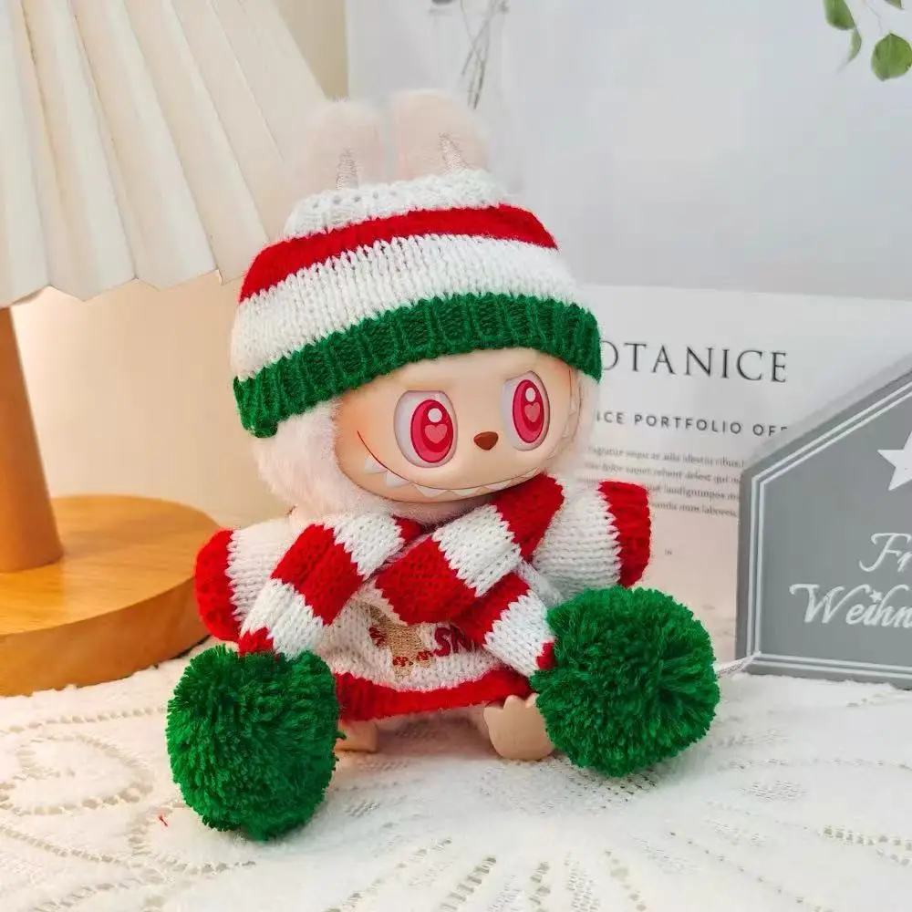 

Cute Doll Clothes Outfit Accessories Christmas Cape Set for 17cm Labubu V2 Mini Doll Clothing Doll Accessories Girl Gift