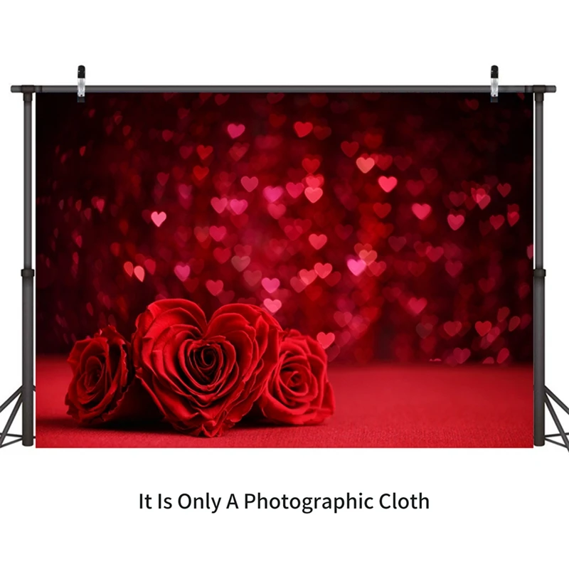 210X150cm Valentine's Day Background Cloth Love Flower Photo Material Photography Background Cloth