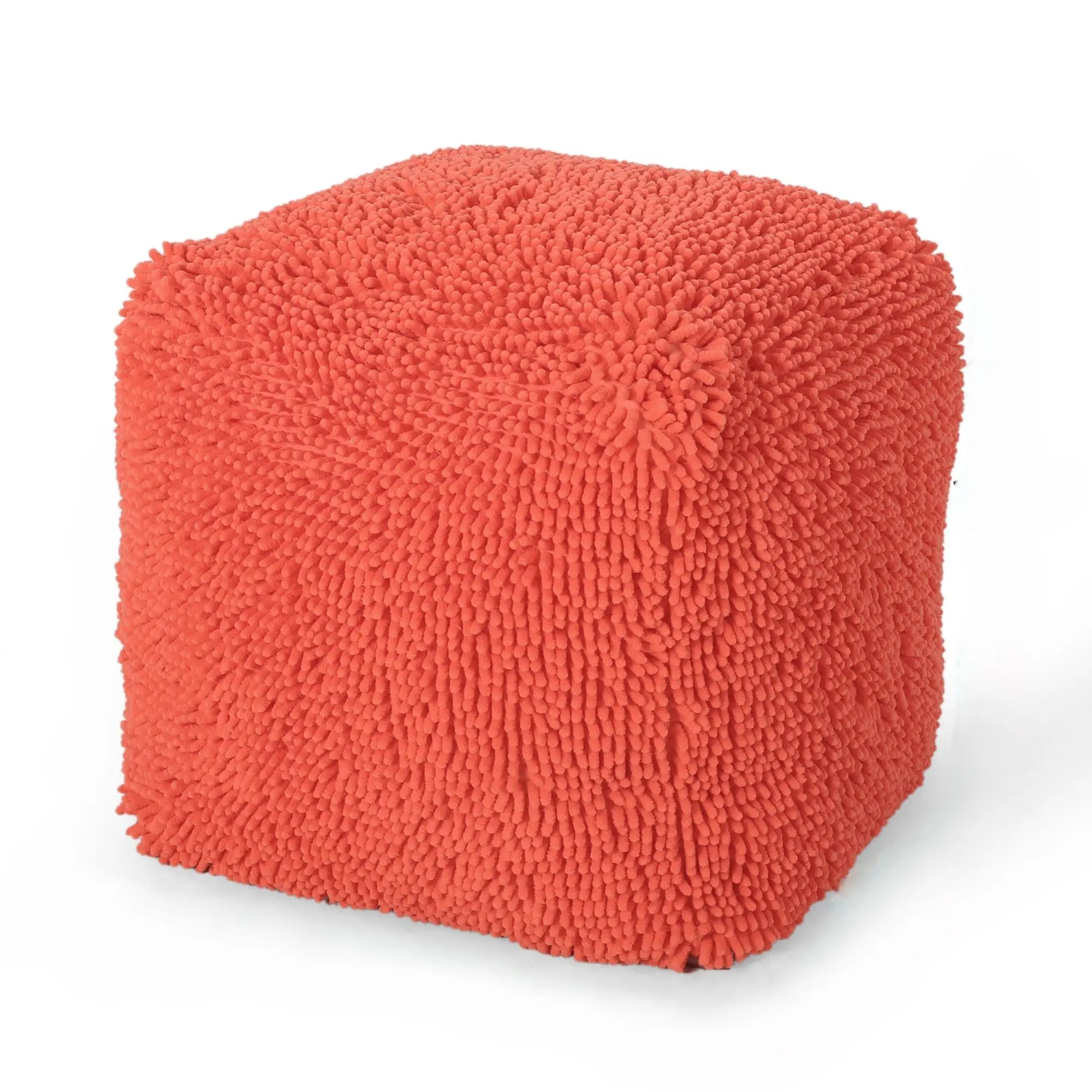 

Sunny Square Pouf, Coral
