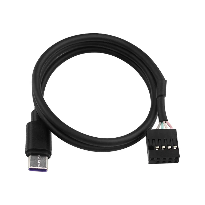 USB 2.0 9Pin Header to USB C Cable,IDC 9Pin Motherboard Serial Female to USB 3.1 Type C Male 24AWG Extender Converter Cable