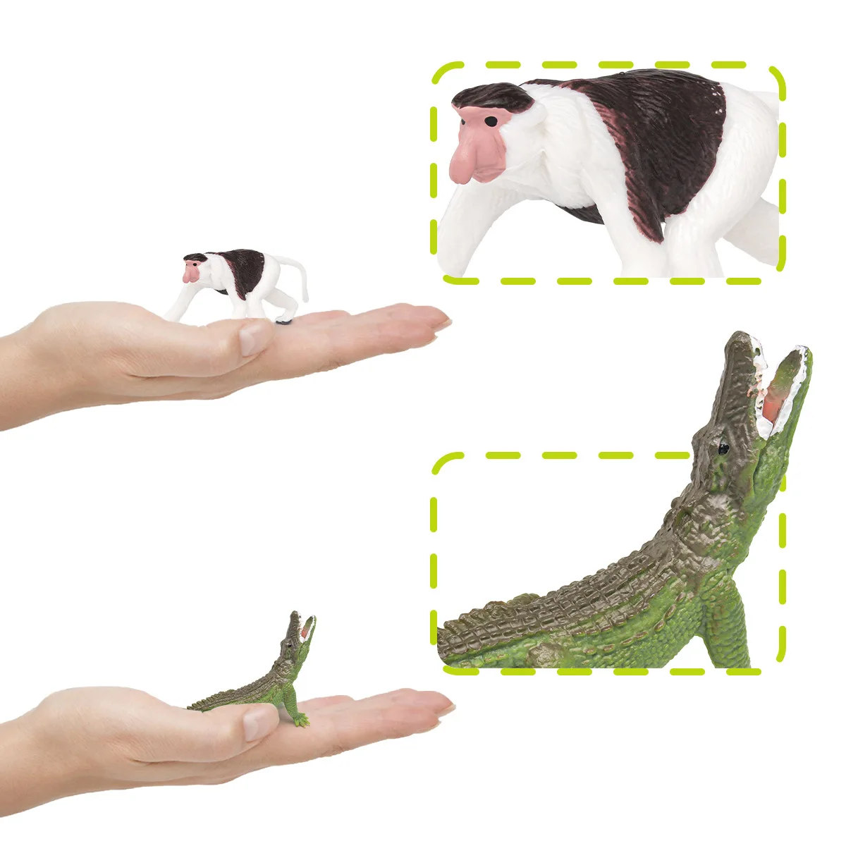 واقعية نماذج للحيوانات البرية الصلبة البسيطة البلاستيك السحلية التمساح القرد أرقام مصغرة طفل التعليم اللعب ديكور المنزل سطح المكتب