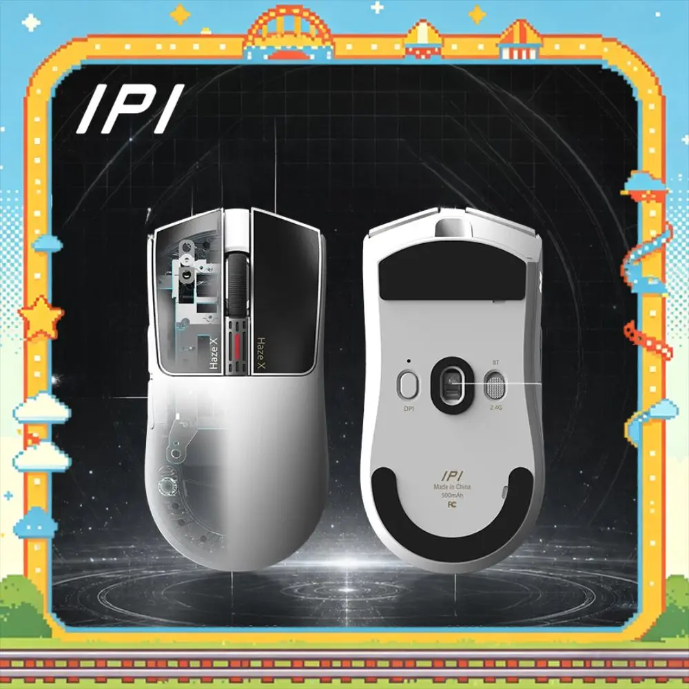 IPI HAZEX Wireless Mouse Three-Mode 8K PAW3955 Innovative TMR Vibration Sensing Micro Motion System Low Latency Gaming Mouse