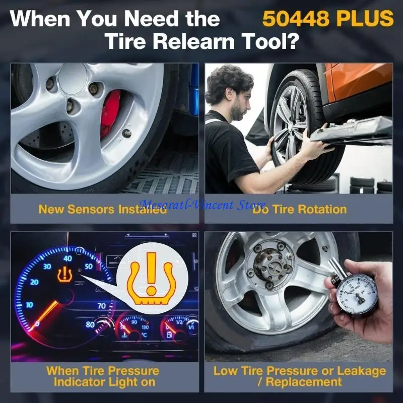 

A70F TPMS Relearn Tool, Automotive Tire Pressure Monitor Sensors 315/433 MHz Resets Tool, 2 in 1 Activation Tool