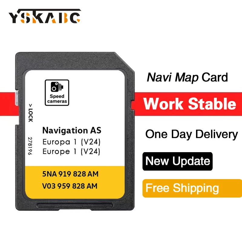 5NA919828AM SD Card Europa Map Navigations system 2026 Update Navi V24 New for VW Discover Media MIB2 System AS