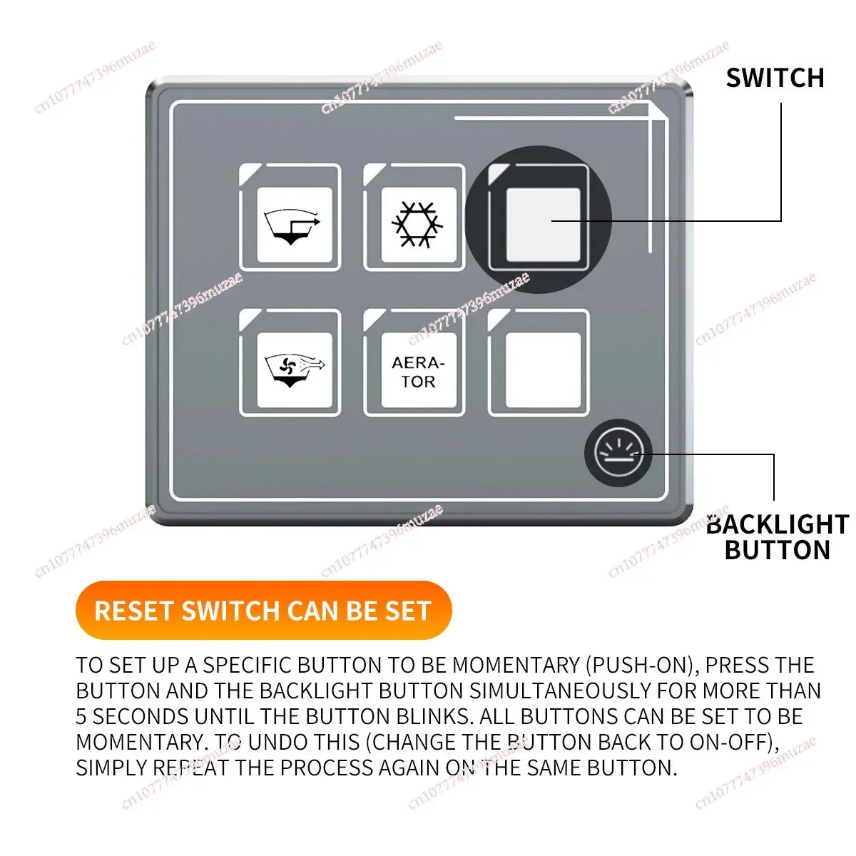 New RV and Yacht Modified with 5mm Film Touch Panel and 6-position Switch Button with Reset Function