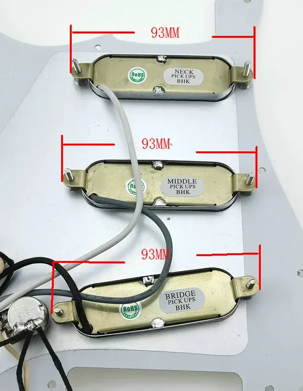 Custom Loaded ST Pickguard Burns London Vintage Mini Tri-Sonic Chrome Pickups 6 Single Cut Switch 1 Set Guitar Wiring Harness