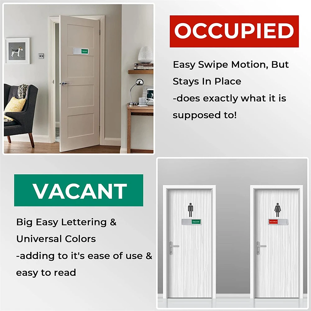 Sign Door Privacy Occupied Vacant Sign Slider Number Sign Disturb Indicator For Home Office Bathroom Meeting Hotel Hospital