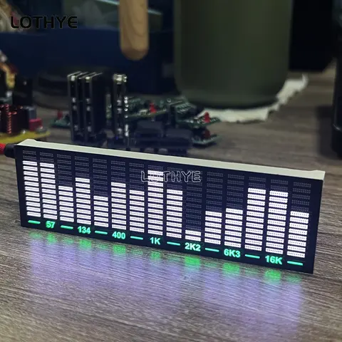 LED Light Music Spectrum Pickup Rhythm Analyzer Light Display Voice Activated Audio Level Indicator VU Meter Car Atmosphere Lamp