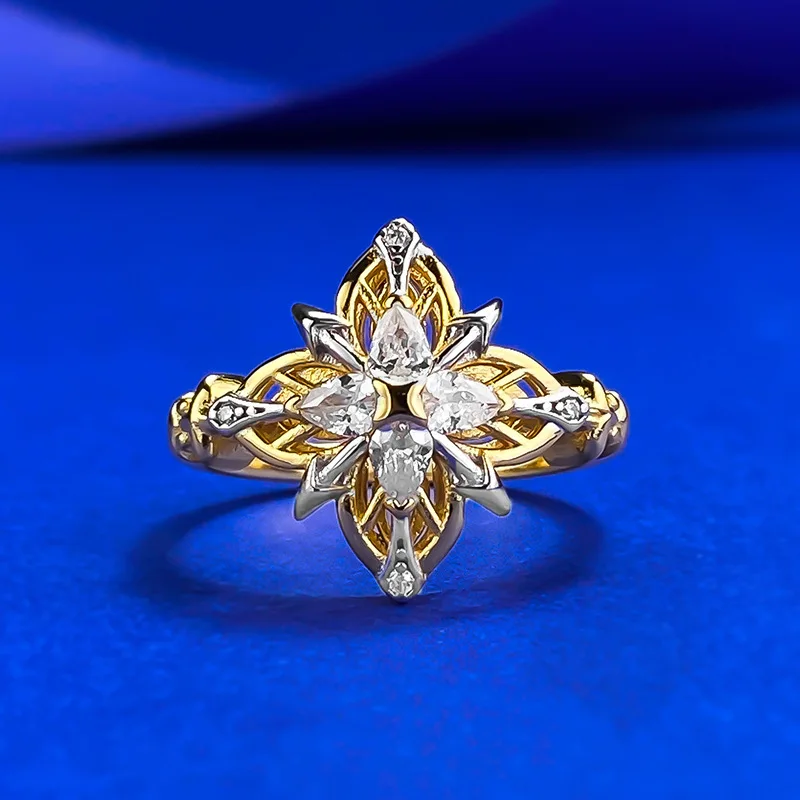

S925 silver new gold-plated Xiaohongshu popular pigeon egg brushed retro new Chinese exquisite ring