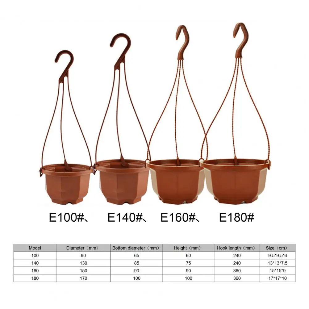 Plastic Holes Octagonal Flowerpot Anti-sun Hanging Flower Pot With Hook Reusable Corrosion-resistant Plant Pot For Garden