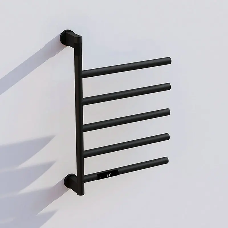 

Thermostatic waterproof stainless steel electric towel rack, 180° rotating round tube towel bar, intelligent drying rack GN058FL