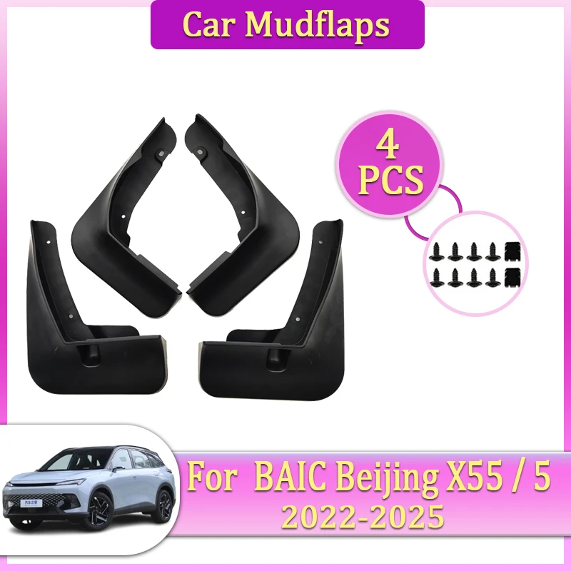 

Car Mudguards Parts For BAIC Beijing 5 X55 X6 Tiger Six 2022~2025 Accessories Mudflaps Splash Fenders Flare Cover Guard Auto Mud