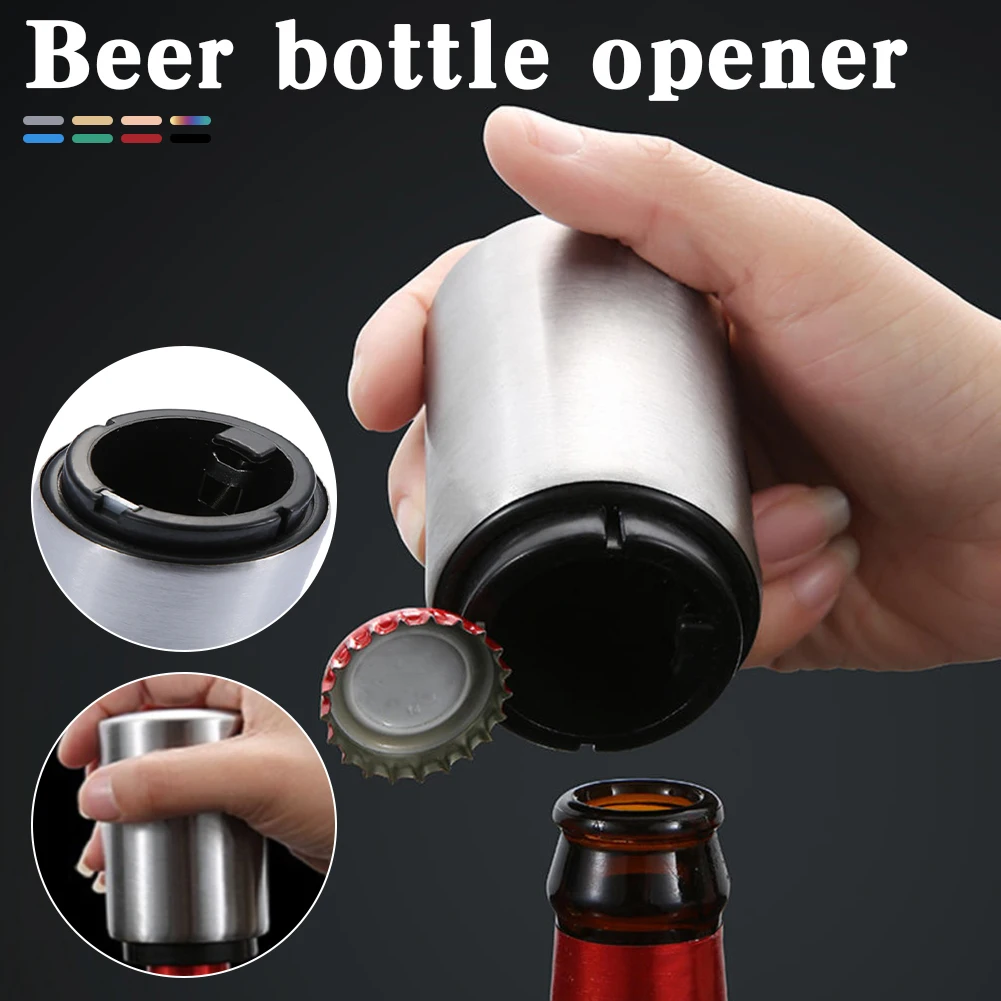 

Automatic Beer Bottle Opener Creative Stainless Steel Press Type Wine Beer Cocktail Bottles Cap Opener Kitchen Accessories