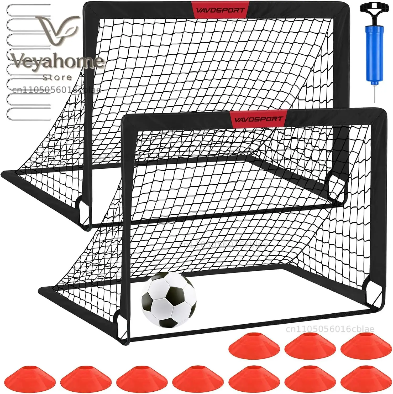 Kids Soccer Goals for Backyard Set - 2 of 4' x 3' Portable Soccer Goal Training Equipment