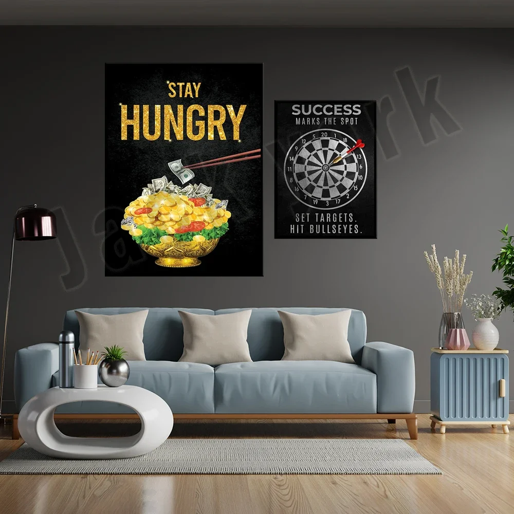 

Success logo spot motivational poster, stay hungry, motivational quotes, success quotes, enrich life, entrepreneur office decor