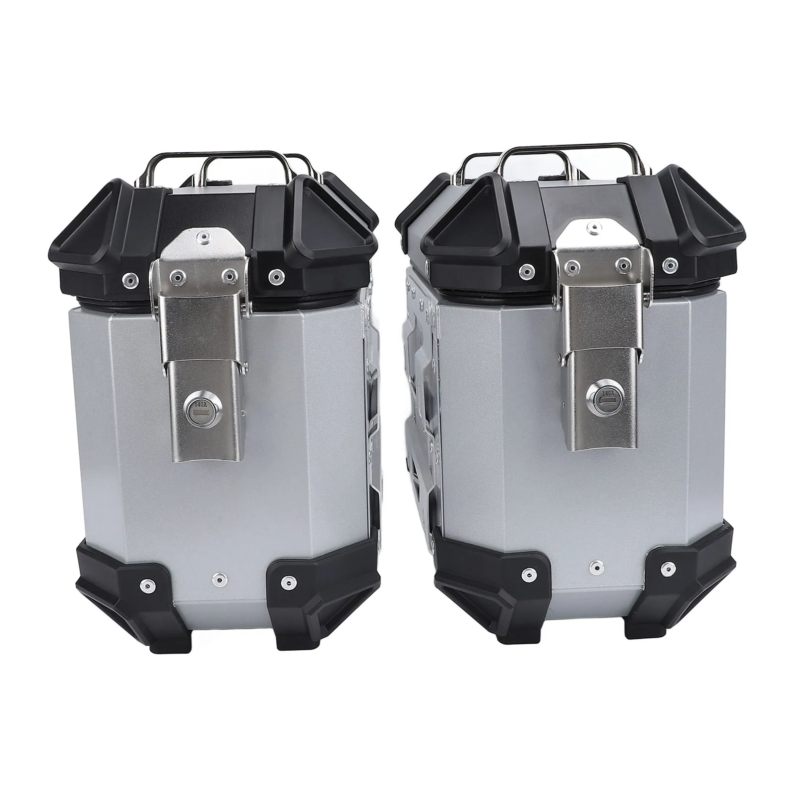 

Серебристый боковой чехол для мотоцикла 18 л — жесткая боковая седельная сумка из алюминиевого сплава с предохранительным замком и ручкой, подходит для багажа на шлеме